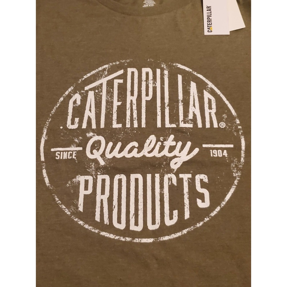 Mens Caterpillar Foundation Distressed Logo Large Quality T-Shirt Short Sleeved - Picture 2 of 5